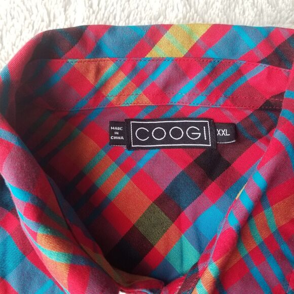 VTG COOGI Short Sleeve Shirt Men's XXL Colorful Logo Colorblock Retro - Picture 5 of 12